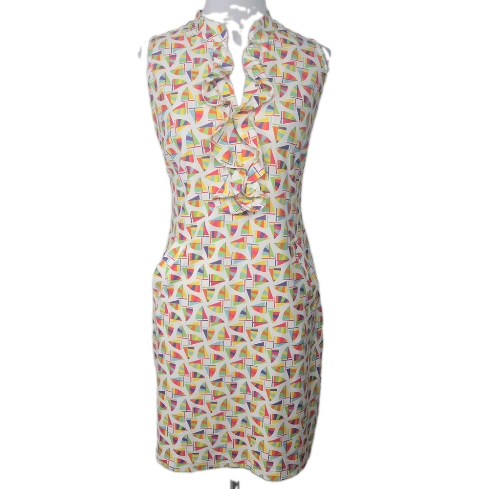 Tee 2 Sea XS Dress SAILBOAT Print V-neck Sleeveless Pockets Active Tennis Golf